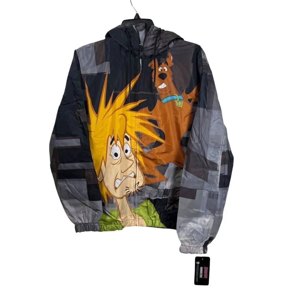 NWT Members Only Scooby Doo Windbreaker Unisex- Black & Gray Size Medium